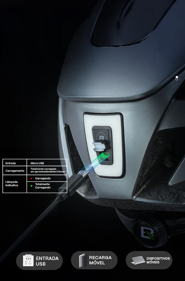 Capacete com luz traseira e óculos Rockbros™